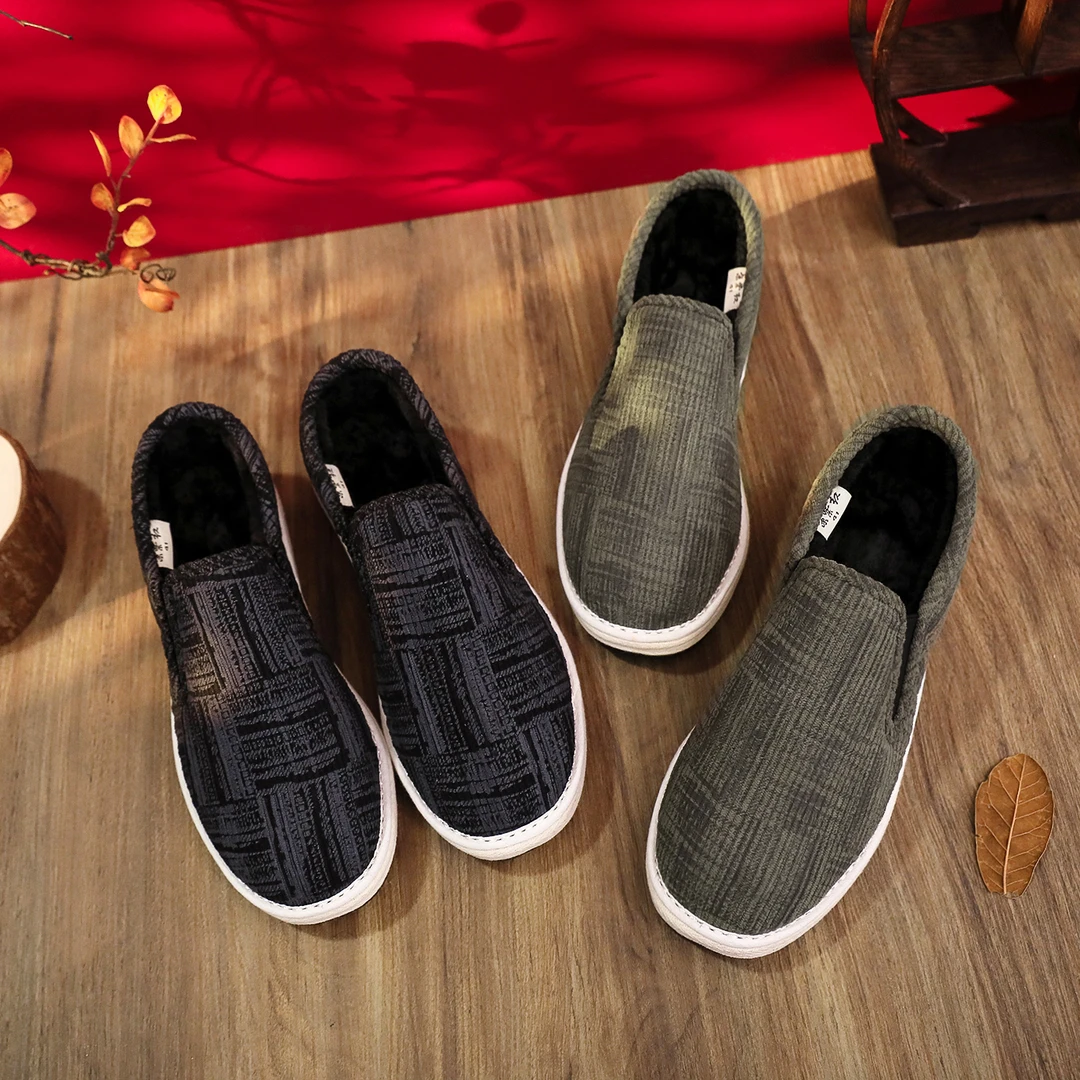 京紫红加绒加厚北京布鞋软底防滑老北京布鞋低帮加绒韩版休闲厚底