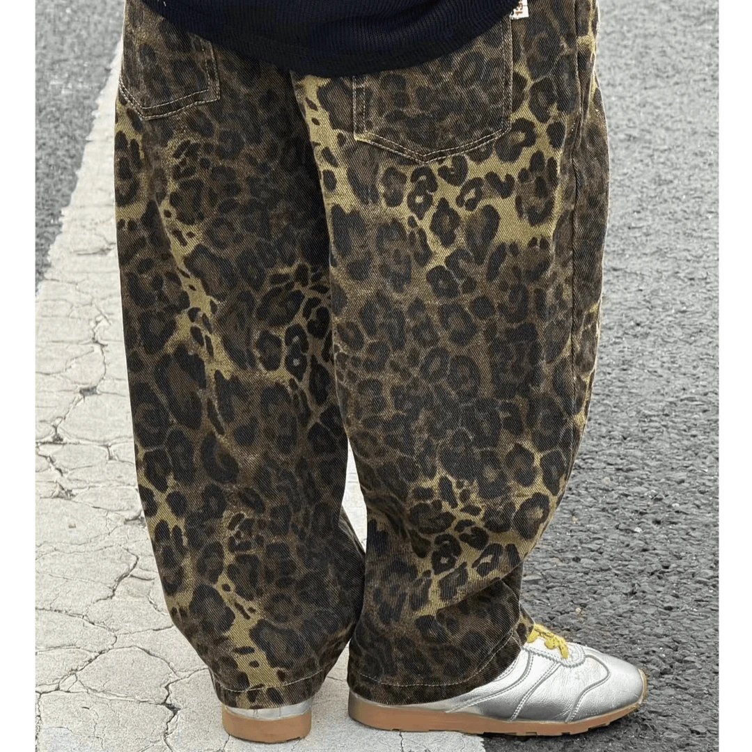 个性~男童豹纹牛仔裤韩版潮新款修身长裤宝宝洋气裤子帅气春秋款