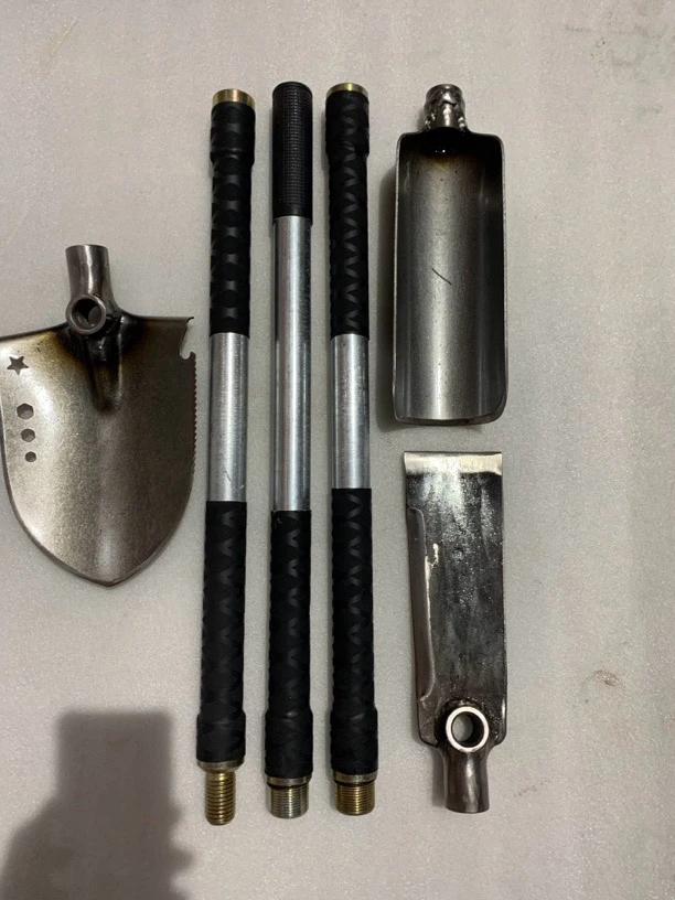 多功能户外工具三件套，三节手柄（三用+铲+洛阳铲）挖笋挖药车载