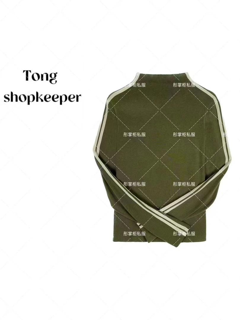 QJ/彤掌柜168972【德绒+绵羊毛】秋冬新款两条杠时尚设计上衣内搭