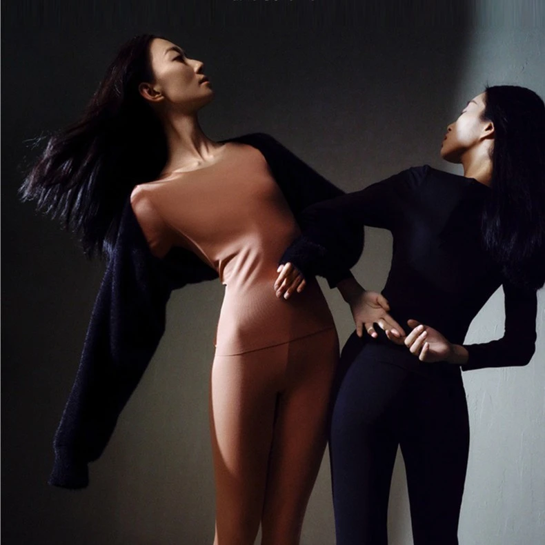 Triumph/黛安芬极简曲线新品简约圆领女打底保暖内衣套装H000180