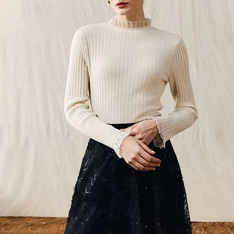 ZOUMO/邹茉 “”德国扬子纱线美丽奴羊毛针织衫羊毛衫A30CS00039