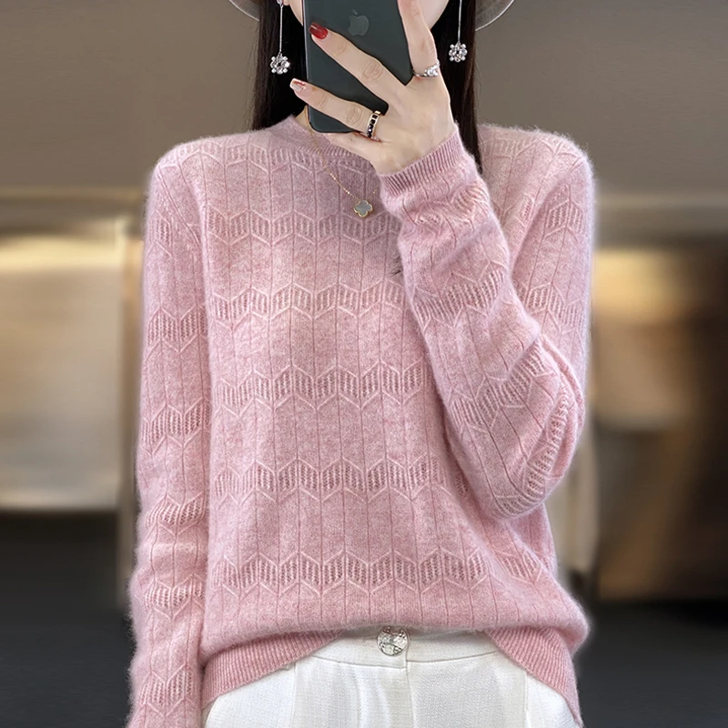 100纯羊绒衫女秋冬新款针织宽松加厚毛衣时尚百搭羊毛显瘦打底衫