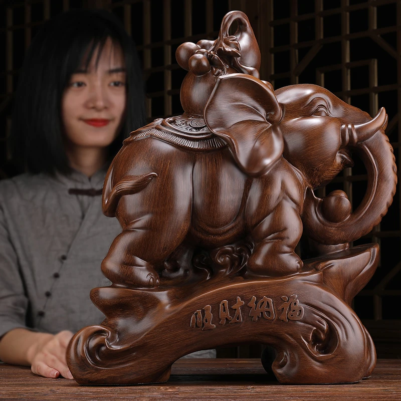 大象摆件客厅装饰品办公桌创意工艺品电视柜家居玄关乔迁开业送礼