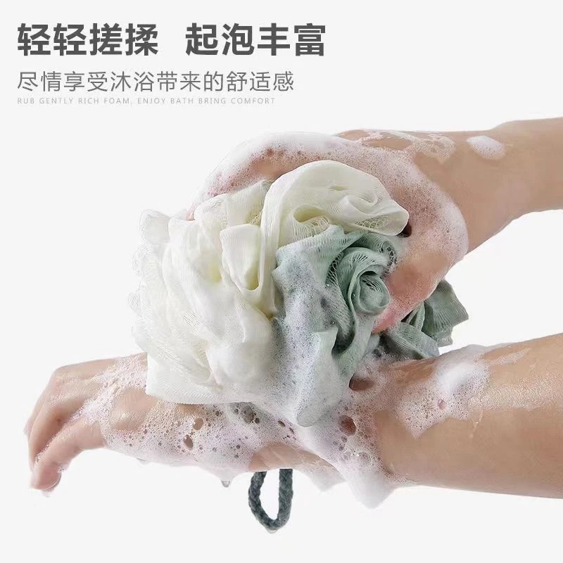 高档洗浴蕾丝沐浴球简约素雅风沐浴球起泡柔软泡澡大号超柔搓背球