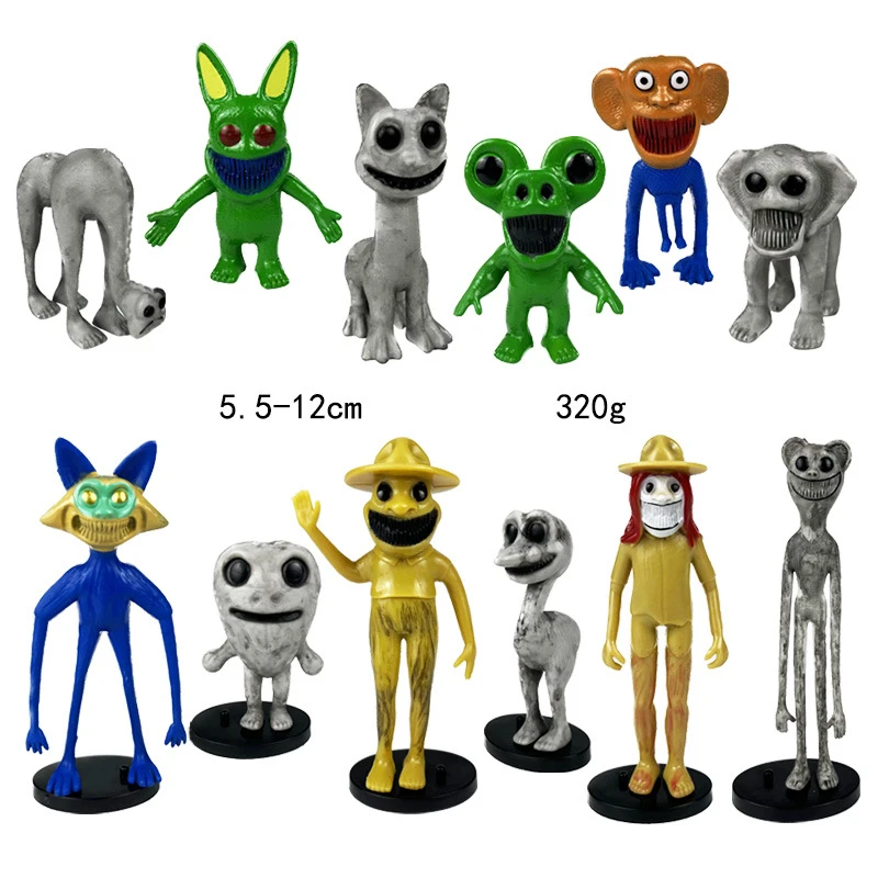 Zoonmaly畸形动物园蓝色狐狸恐怖游戏玩具公仔草帽管理员骆驼模型