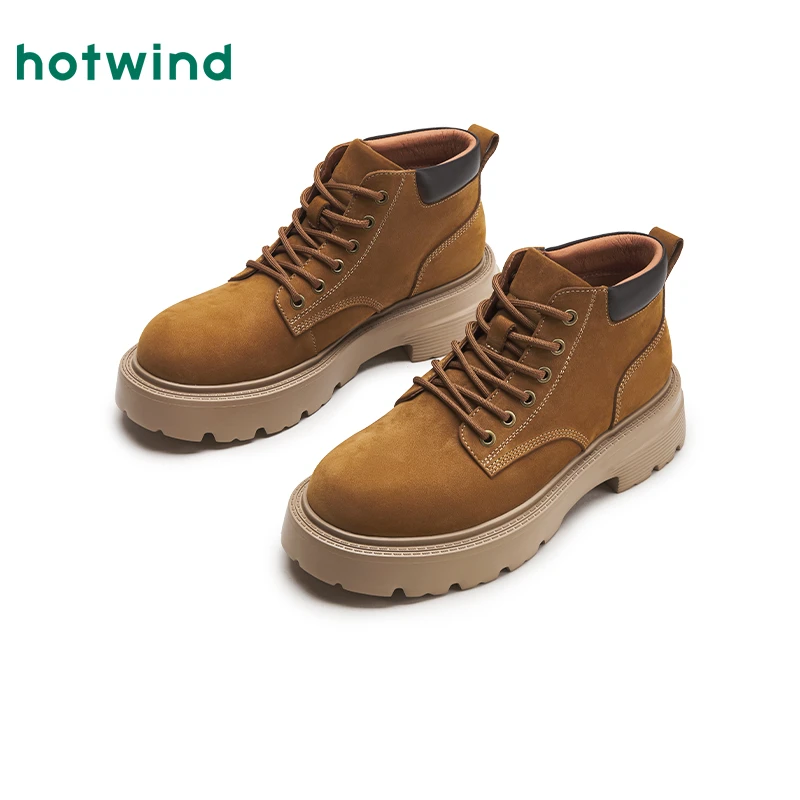 热风2024年冬季新款男士时尚休闲靴H95M4413
