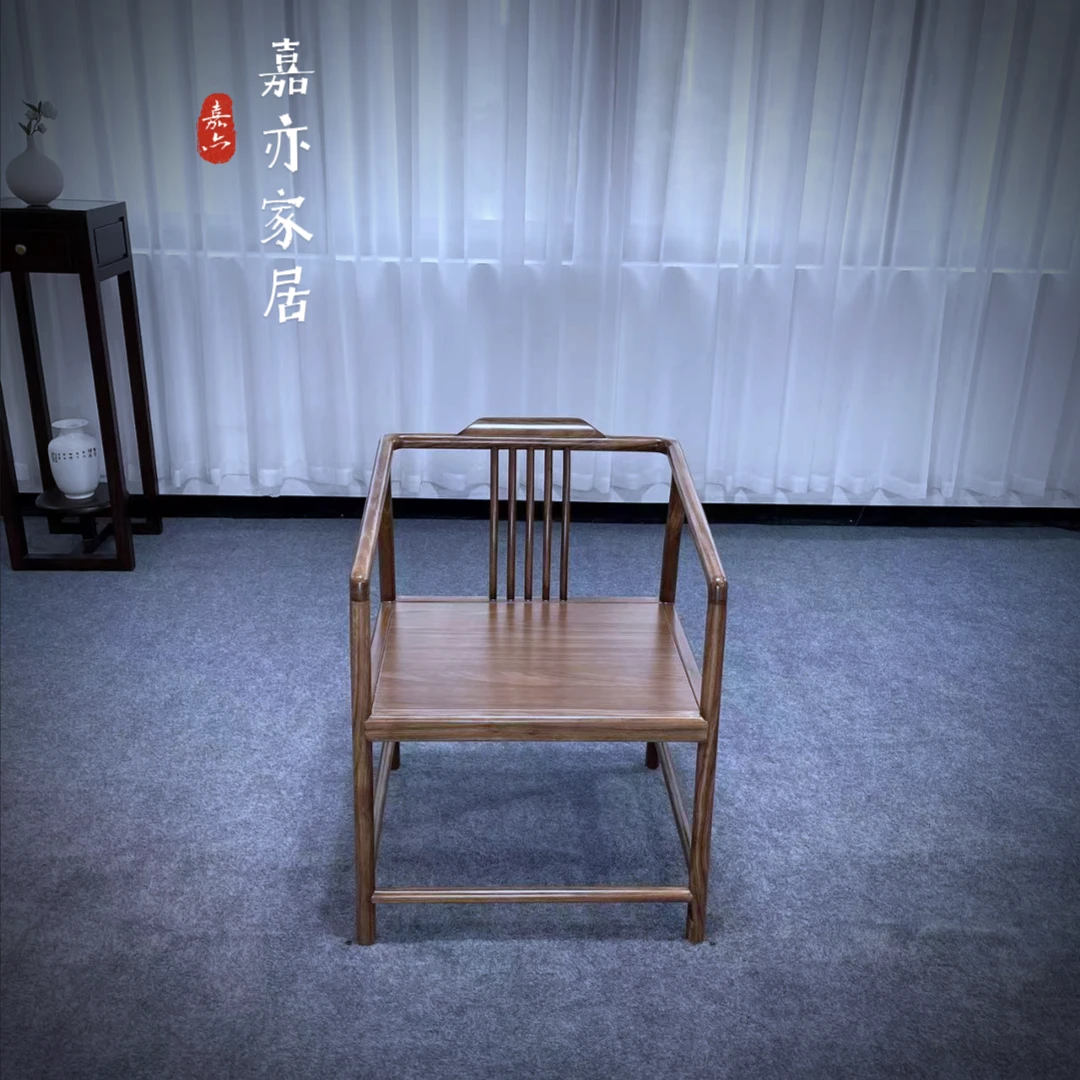 乌金木禅椅新中式实木家具禅意简约书房椅子茶椅餐椅围椅休闲