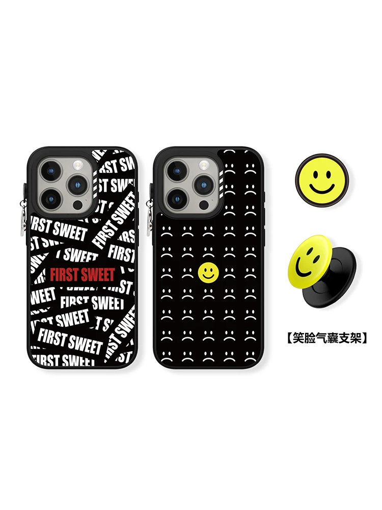 字母笑脸简约风磁吸款适用于苹果17Promax/16ins风15全包手机壳