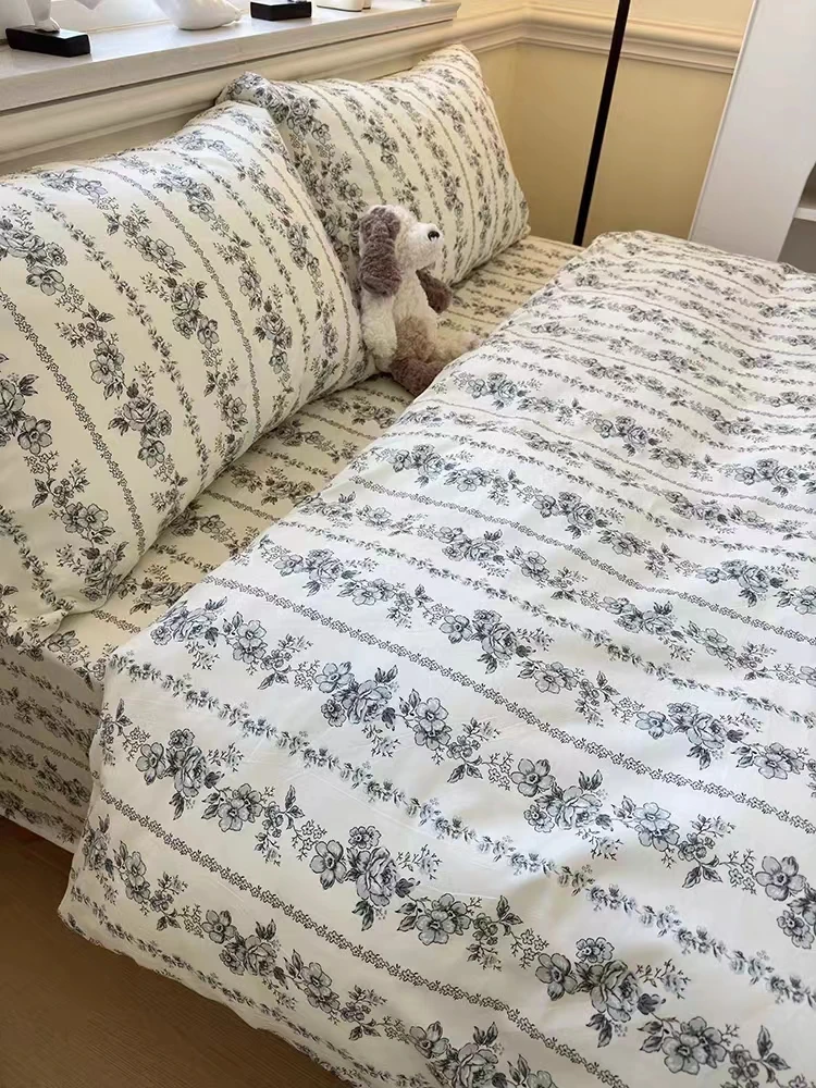 101-200【直播链接】床单被罩小碎花简约针织布床