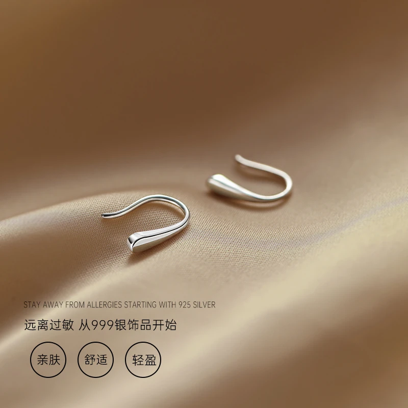 足银耳饰 999纯银耳钉女养耳洞耳饰2022年新款潮冷淡风高级感小巧