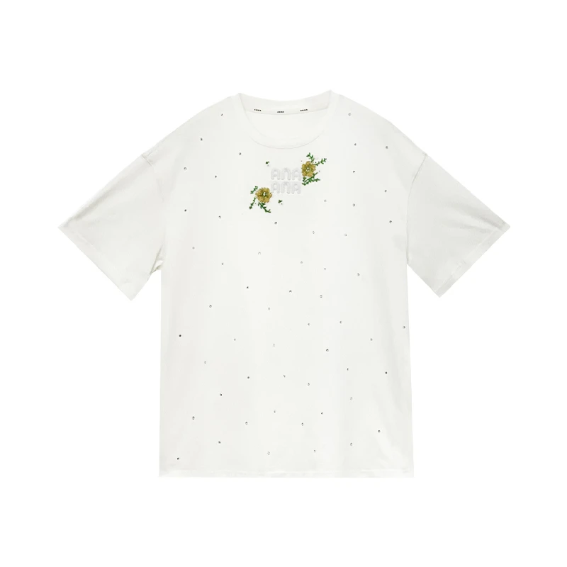 GREATMEET重工烫钻圆领T恤G92414008