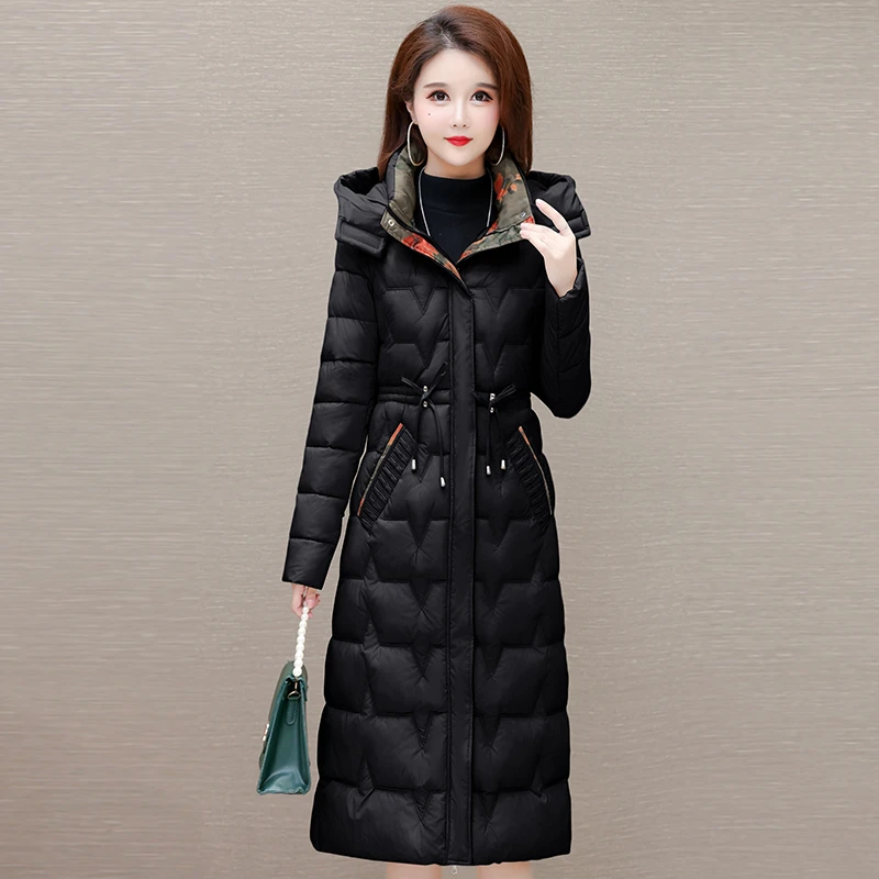 轻奢高端女装中长款保暖棉服2024年冬季新款中年妈妈显瘦过膝外套