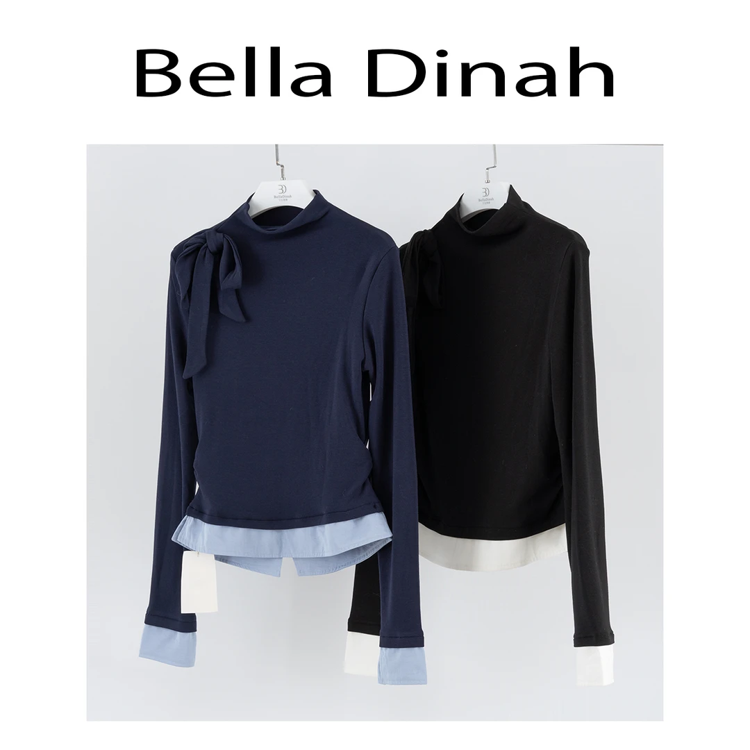 Bella Dinah 大小姐两色打底 气质长袖百搭修身半高领秋冬XJJJ019