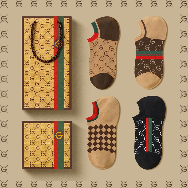 正品GDAD男士隐形棉袜子夏季印花运动潮流百搭复古短袜船袜男生