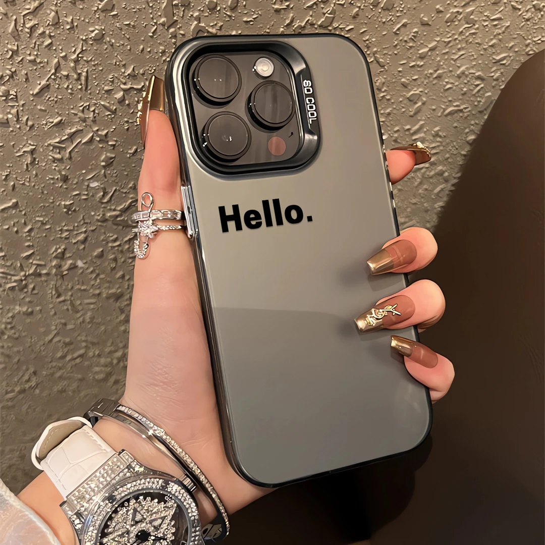 适用于苹果华为小米防摔创意Hello男个性网红iPhone15手机壳1C006