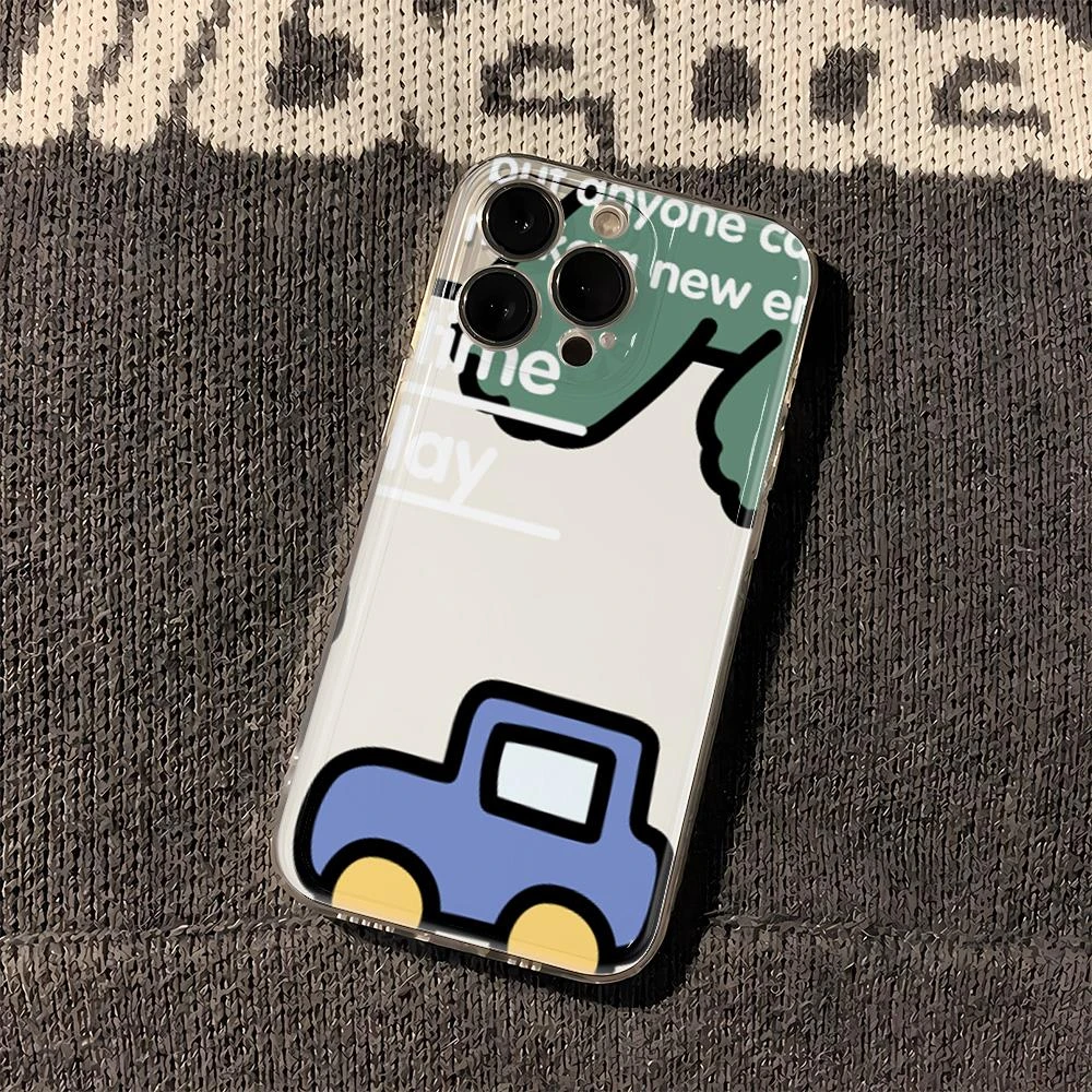 涂鸦汽车适用iPhone15/14promax手机壳苹果13/12/11软xr套xs