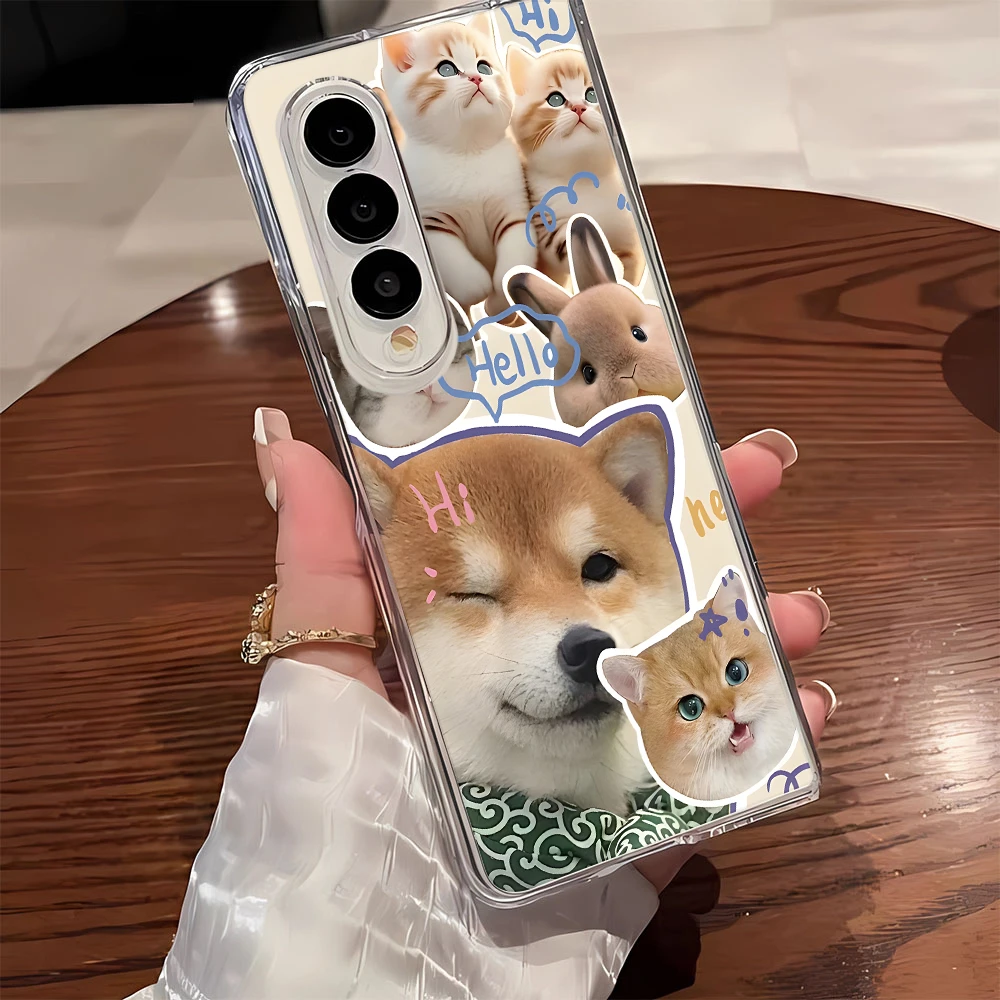 满屏小猫柴犬W22适用三星w23手机壳fold4/5折叠屏防摔zfold3/2手