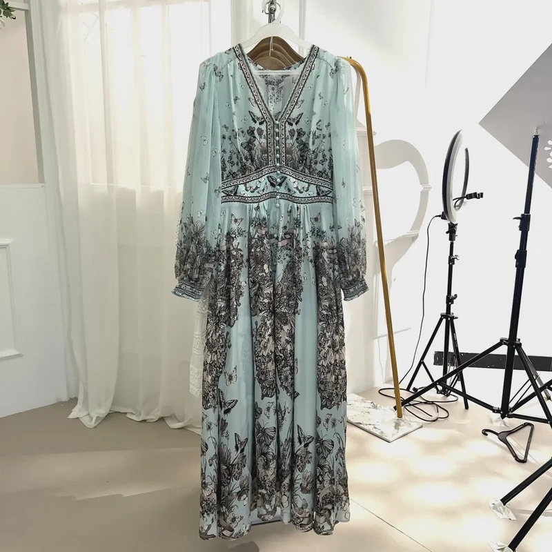 【来福-瑶瑶】重磅100桑蚕丝连衣裙YR24D192-18