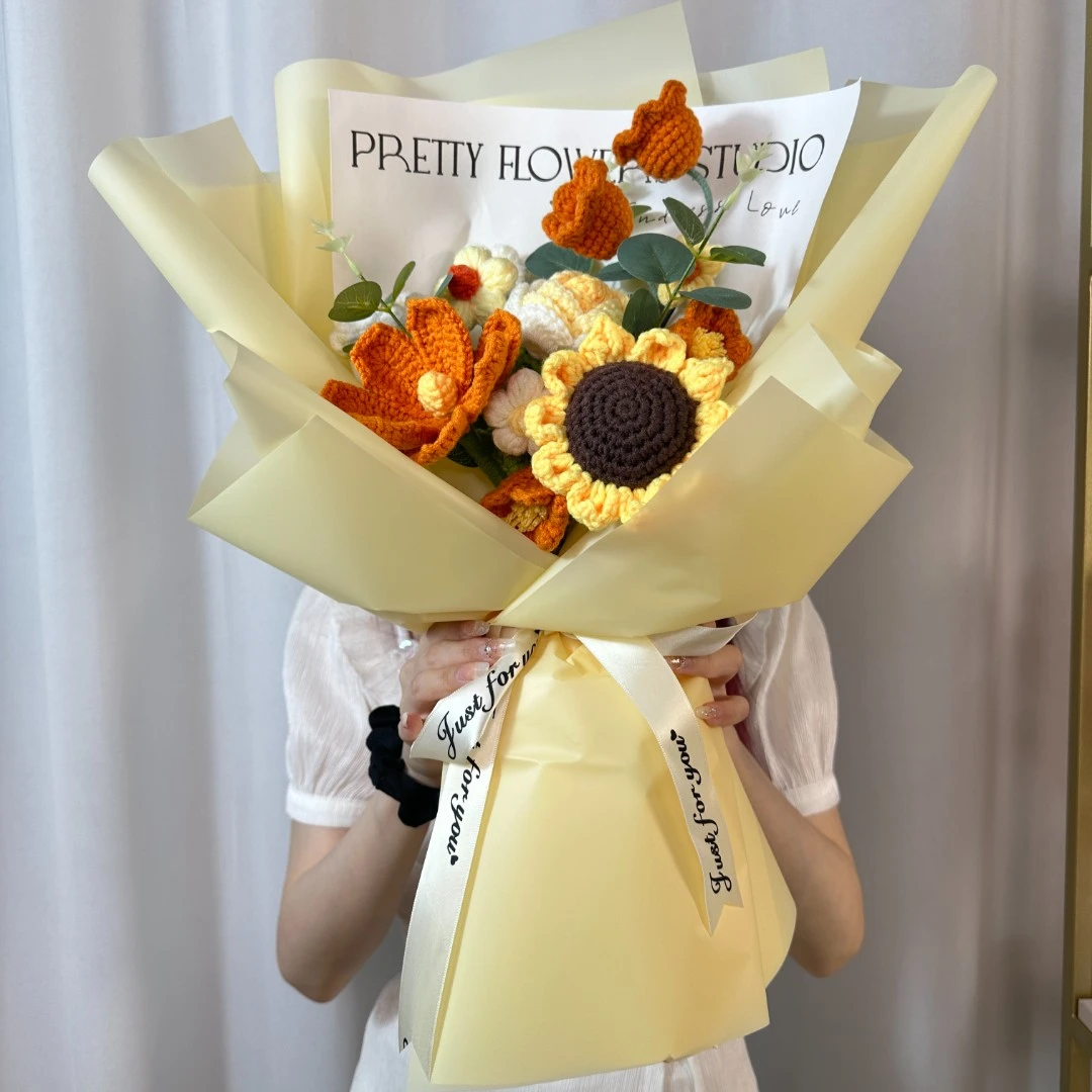 【夏日暖阳】毛线编织手工花教师节礼物节日礼物