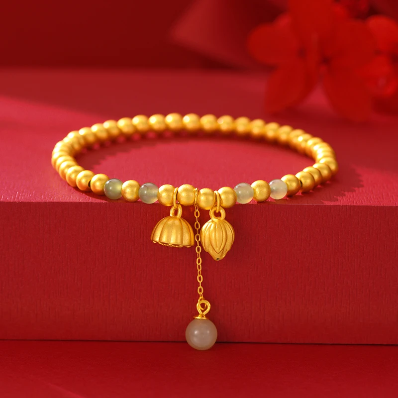 【中国珠宝】两世欢和田玉S925银手串 #41332