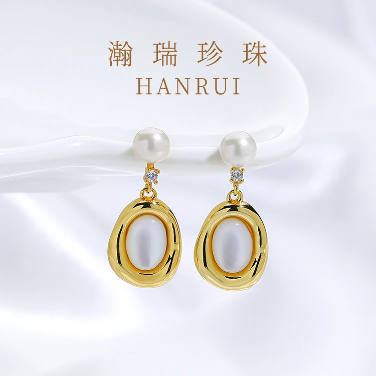 【婵婵】C2665 简约轻奢S925银淡水珍珠复古耳钉