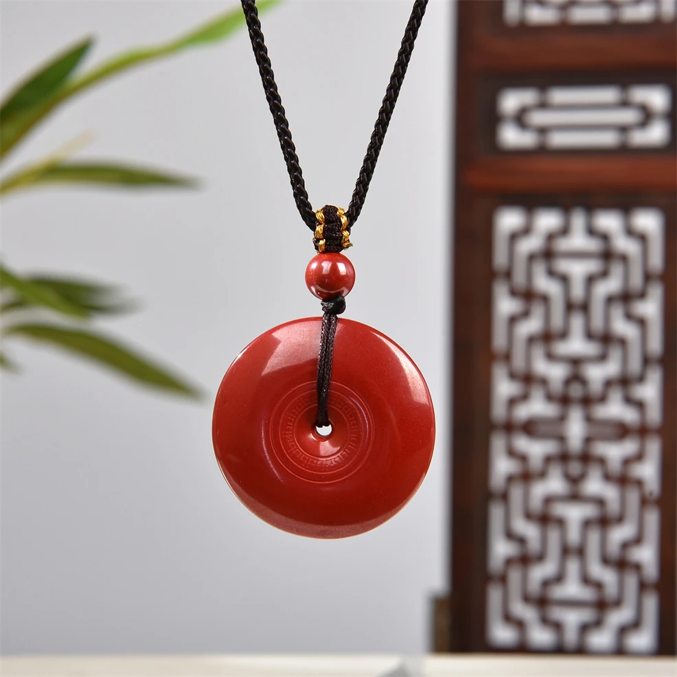 非金属项链 （志）八月秋~简约中国红平安圆圈项链