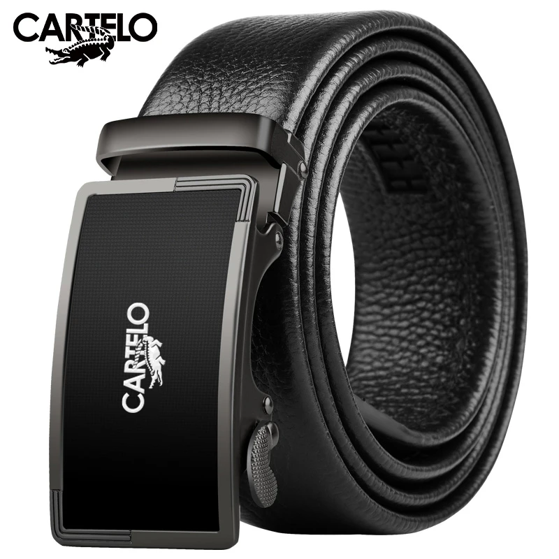 CARTELO/卡帝乐鳄鱼男士皮带真皮自动扣头层牛皮休闲裤腰带正品