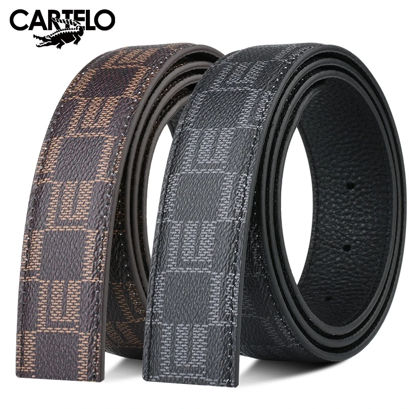 CARTELO/卡帝乐鳄鱼真皮男士皮带商务针扣不带头牛皮裤带休闲潮流