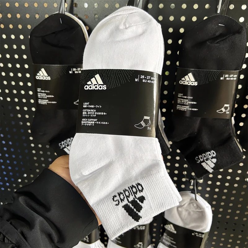 adidas阿迪达斯袜子男女袜运动袜三双装中筒袜低帮短袜夏季DZ9435