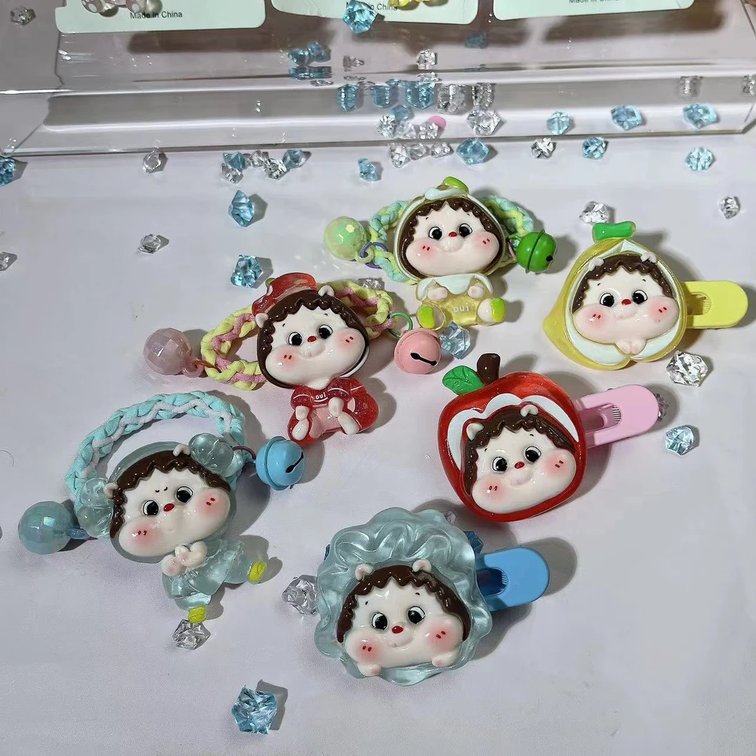 韩版卡通可爱少女简约夜光小海狸时尚儿童彩色甜美女孩发绳发饰