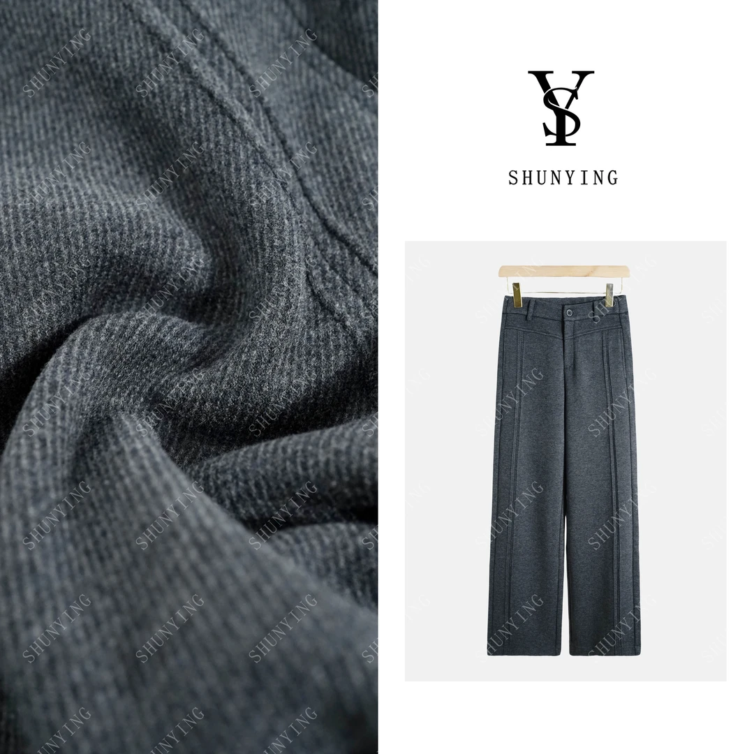 仟娜【小太阳直腿裤】秋季新款简约纯色直筒休闲裤SY66XXK5650