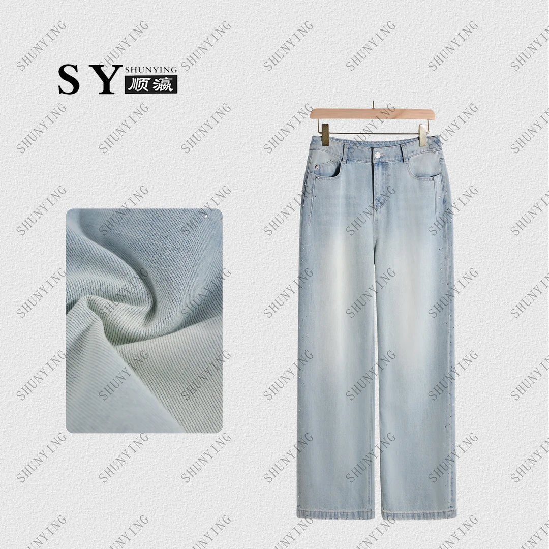 顺瀛【海底星空】新款通勤重工烫钻百搭休闲牛仔裤SY62NZK3220