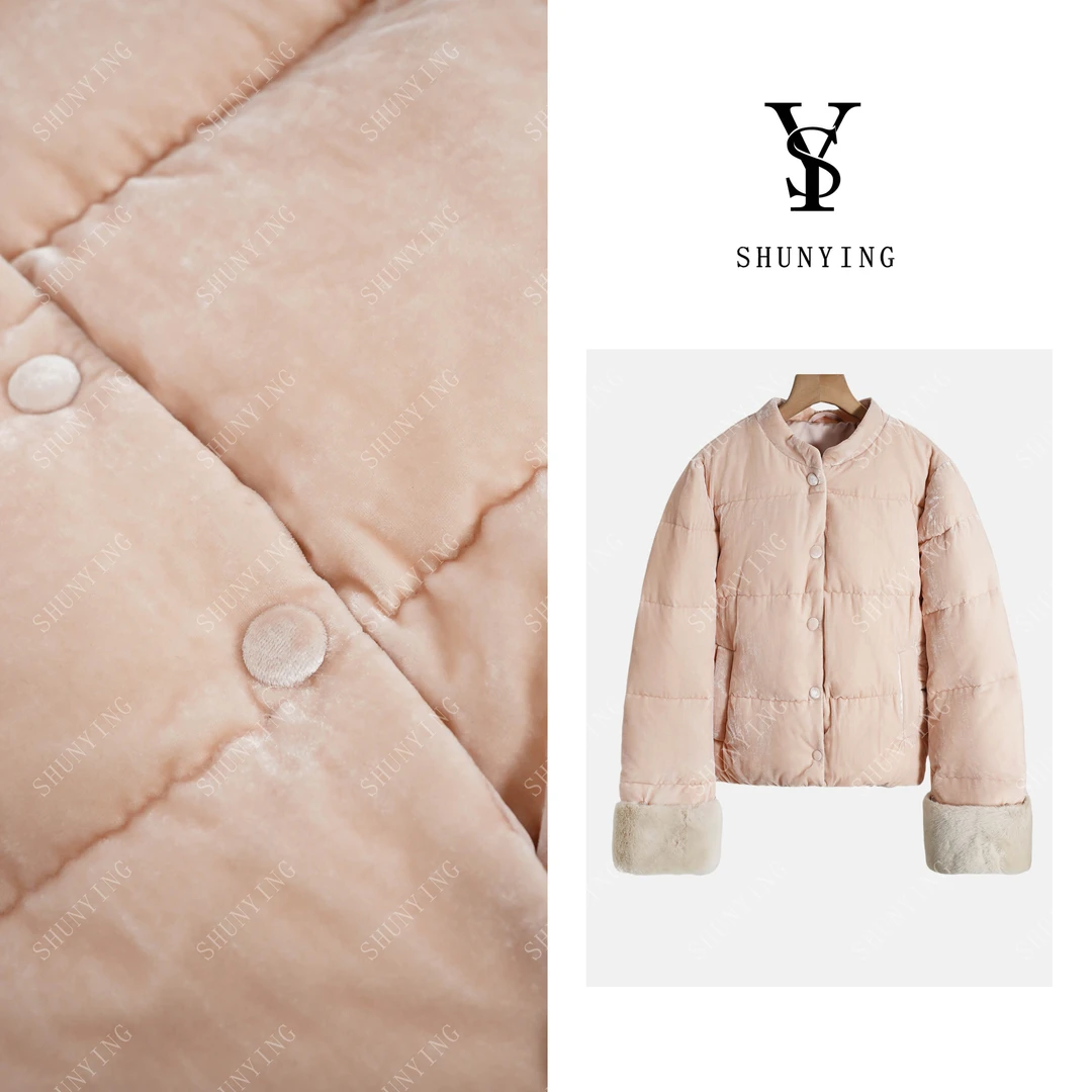 【仟娜】品质感爆棚！高级感立领时尚拼接气质羽绒服外套SY66YRF518