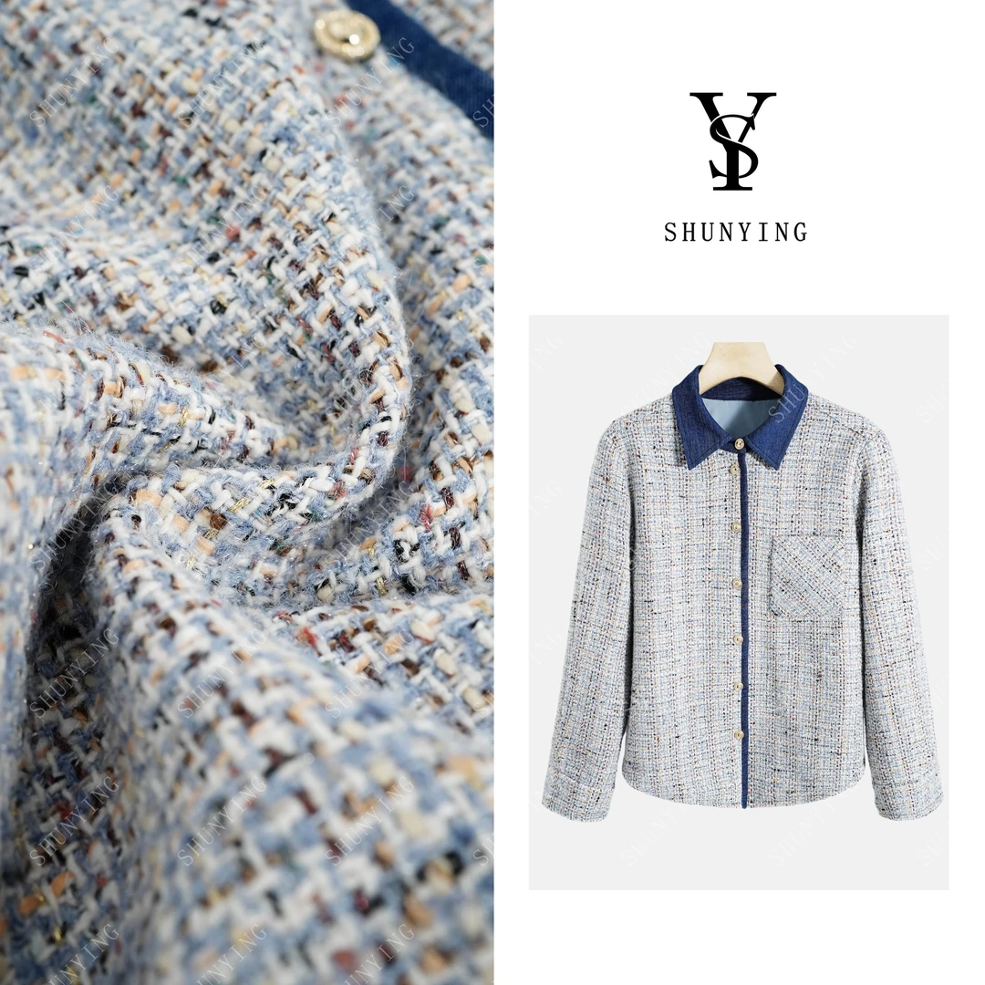 【仟娜】秋季新款高级感法式气质小香风拼接衬衫SY66C9960