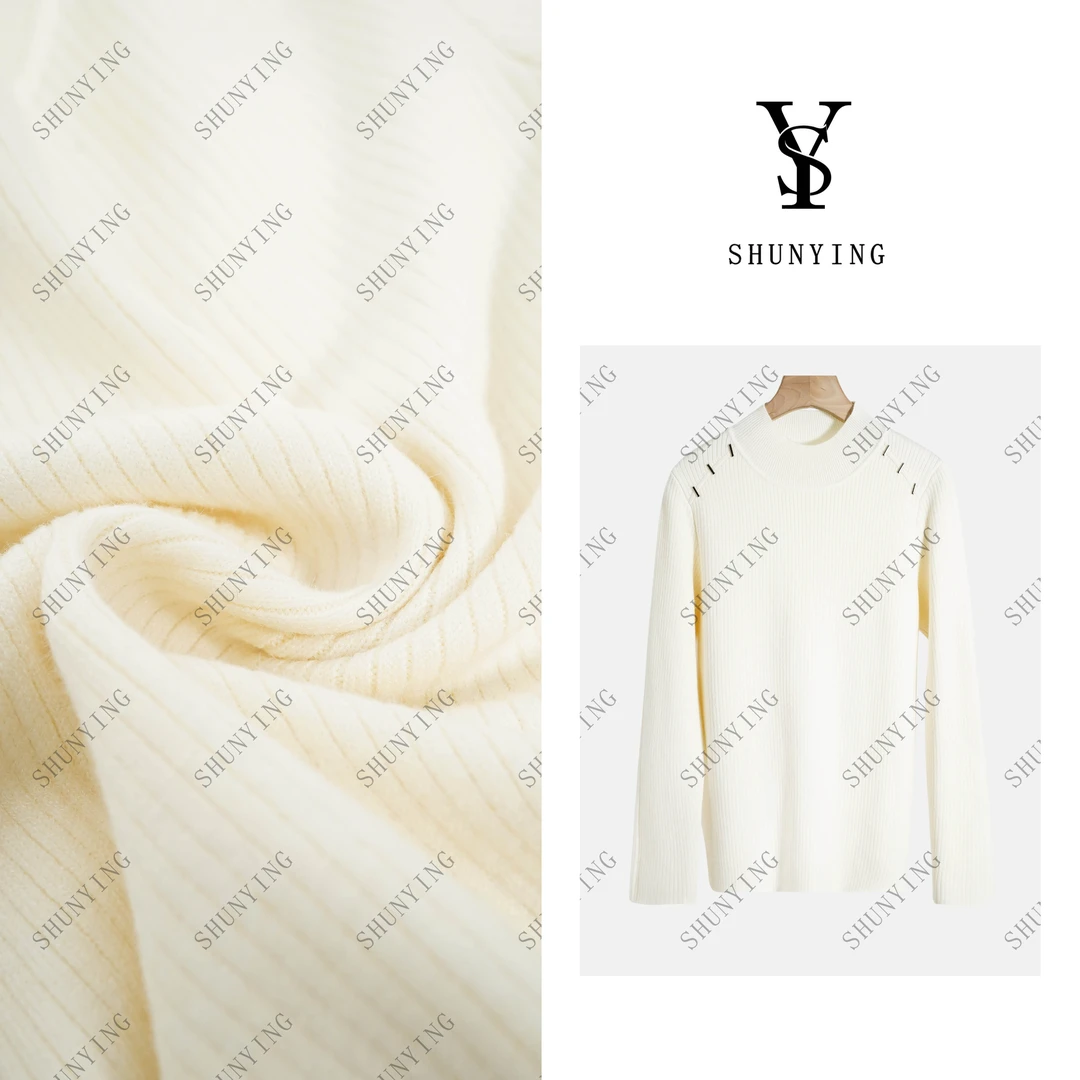 【仟娜】简约温柔风~半高领加厚软糯纽扣时尚钉珠针织衫SY66ZZ1212