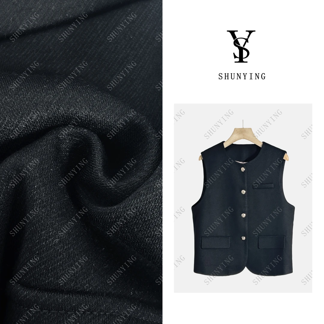 仟娜【周末马甲】秋季新款高级感气质圆领单排扣休闲马甲SY63MJ6799