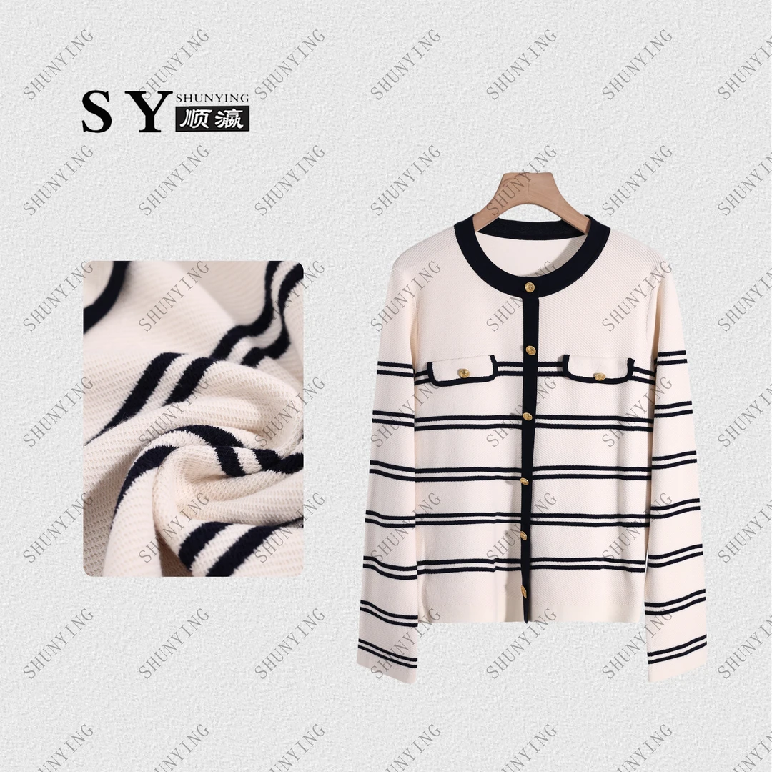 【顺瀛】秋季新款时尚百小香风圆领条纹针织衫SY63ZZ5936
