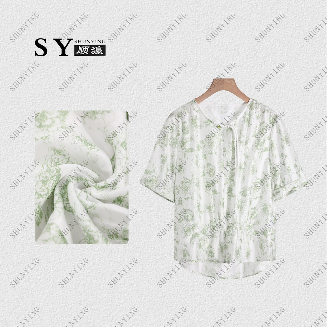 【顺瀛】夏季新款国风盘扣优雅减龄洋气别致舒适碎花衬衫SY62C013