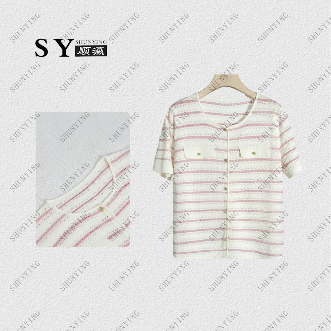 【顺瀛】夏季新款小香风圆领条纹气质百搭针织衫SY62ZZ8028