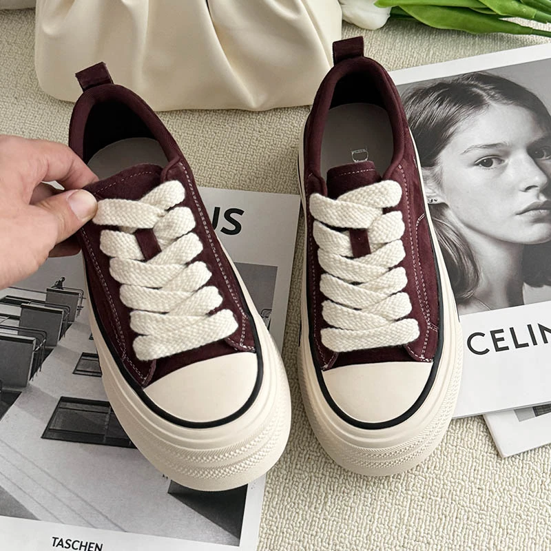 时尚百搭款~冬季百搭松糕底增高休闲板鞋66X183682