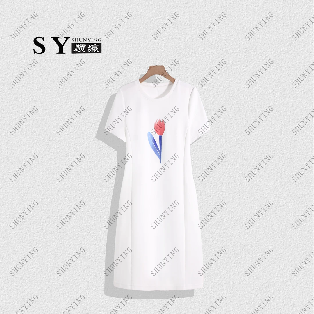 【顺瀛】新款时尚显瘦郁金香印花百搭宽松连衣裙SY62LYQ1569