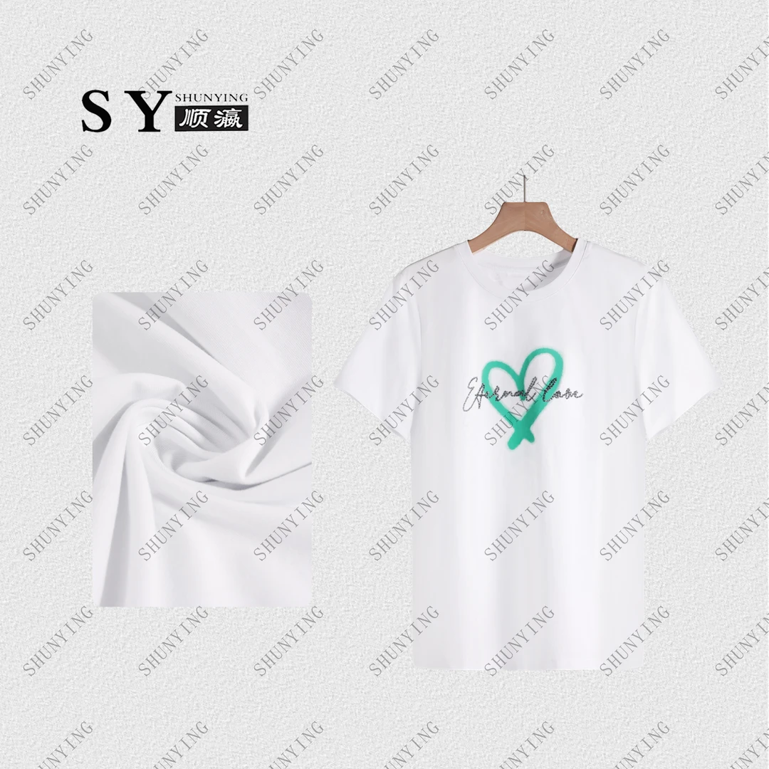 【顺瀛】新款精致烫钻绣爱心字母宽松短袖SY62T231822