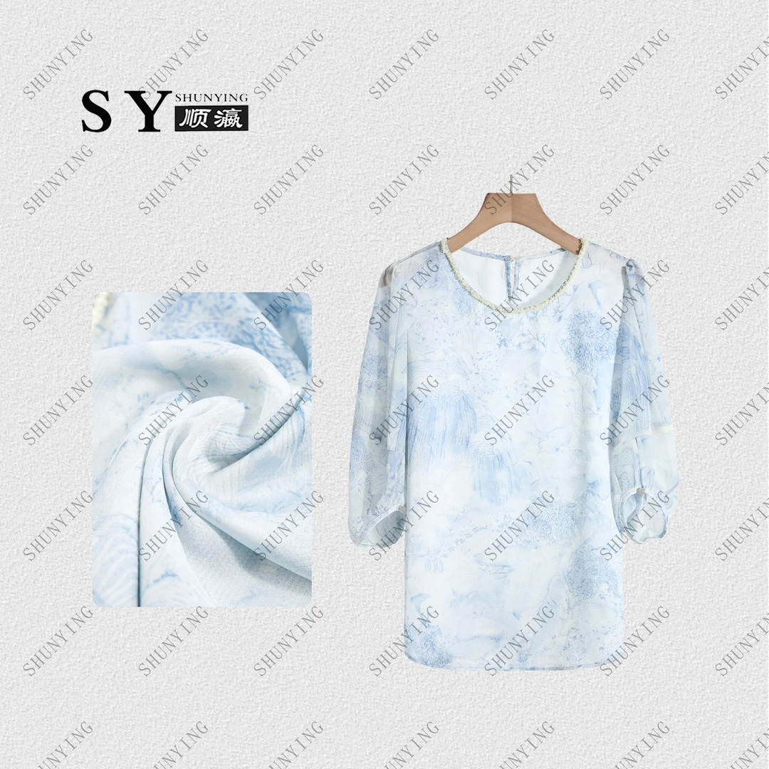 【顺瀛】夏季新款高级感印花灯笼袖时尚洋气衬衫SY62C98181