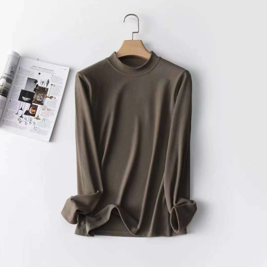 【微瑕款 介意勿拍】女士中领暖绒绒打底衫8808