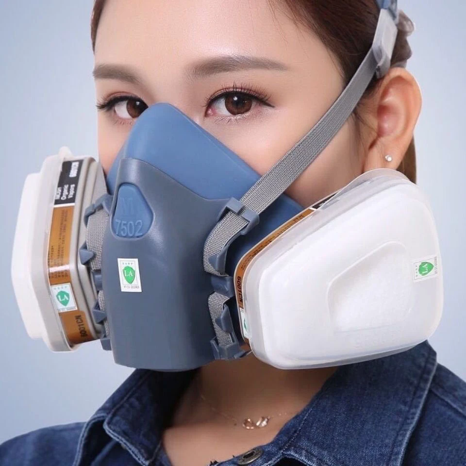 防尘口罩7502防毒面具喷漆工厂焊工业装修水泥医学病毒粉颗粒农药