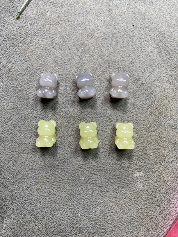 大放漏，和田玉黄口，浅烟紫小熊多样式发货拍一发一