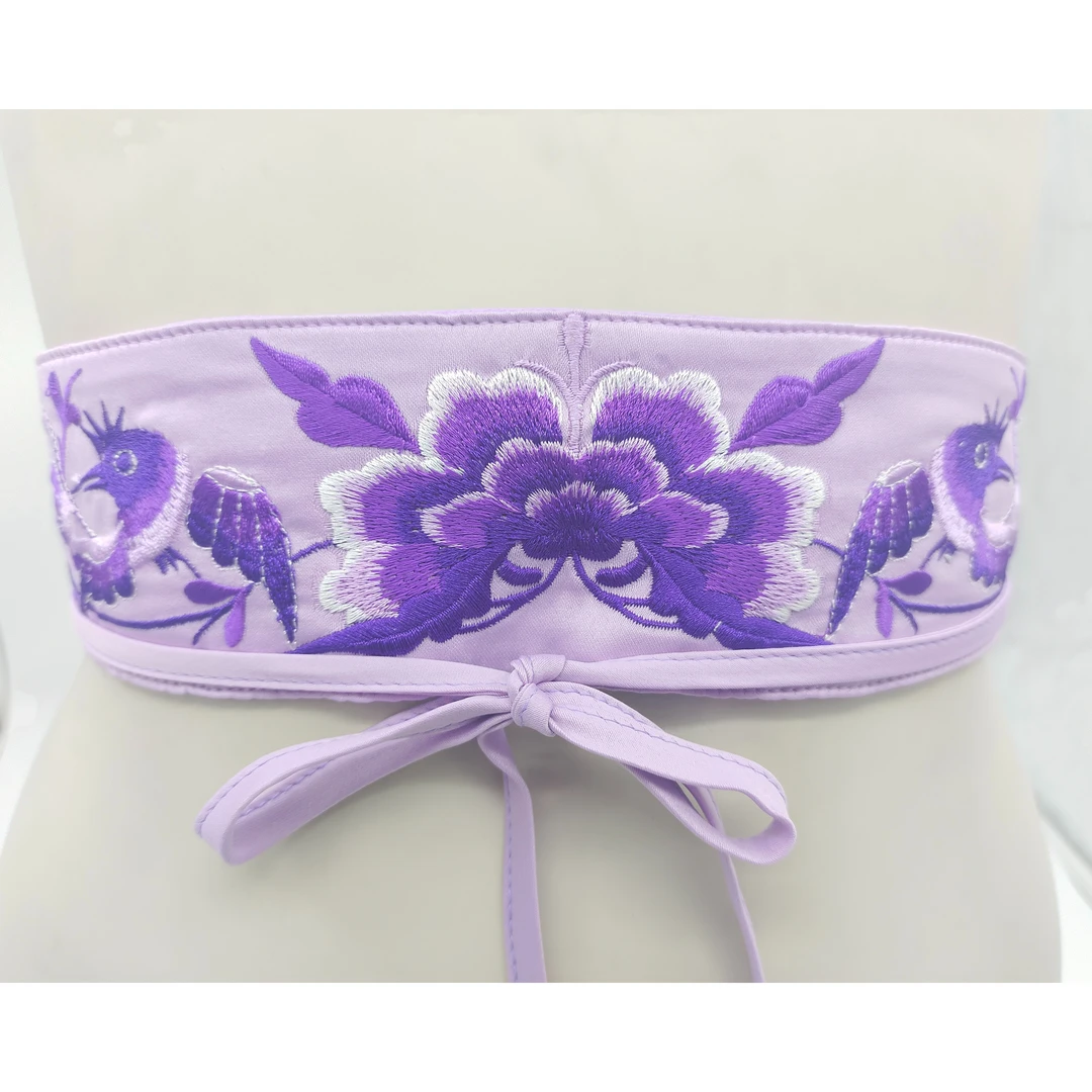 巧手翠翠女士复古古风中国风绣花系带民族风苗族苗绣重工刺绣日系