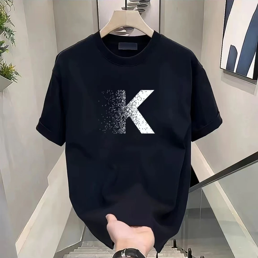 夏季高端轻奢百搭重磅纯棉T恤美式新潮流小圆领休闲百搭圆领T恤男