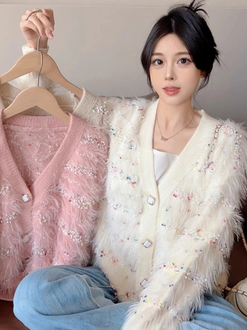 2025秋冬装新款设计感女士外搭打底衫慵懒风小香风毛衣针织衫女